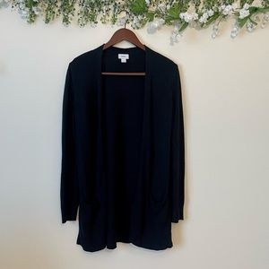 Long Black Cardigan with Pockets